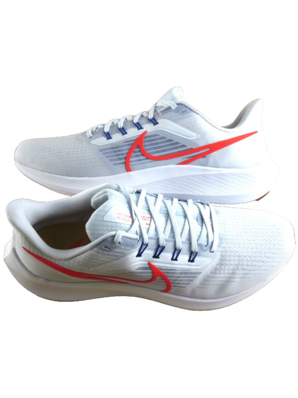 Nike Men's Air Zoom Pegasus 39 Running Shoes Football Grey Crimson Red Sizes